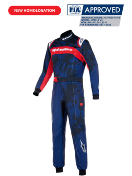 Alpinestars KMX-9 V3 Graph 5 Combinaison de Karting Bleu/Rouge