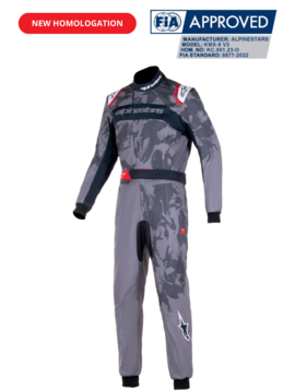 Alpinestars KMX-9 V3 Graph 5 Combinaison Karting Gris