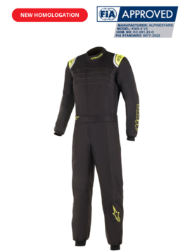 Alpinestars KMX-9 V3 Combinaison de Karting Noir/Jaune