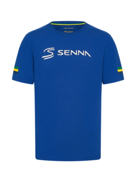 Ayrton Senna Stripe T-Shirt Surf The Web - Blau