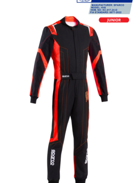 Sparco Thunder Advanced Combinaison Enfant Noir Rouge