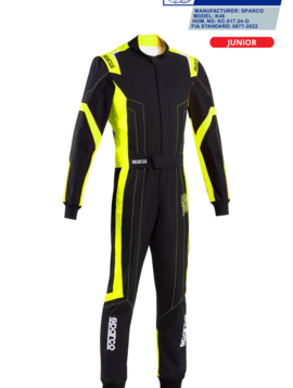 Sparco Thunder Advanced Combinaison Enfant Noir Jaune