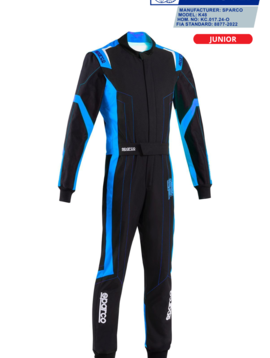 Sparco Thunder Advanced Combinaison Enfant Noir Bleu