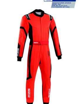Sparco Thunder Advanced Overall Rood Zwart