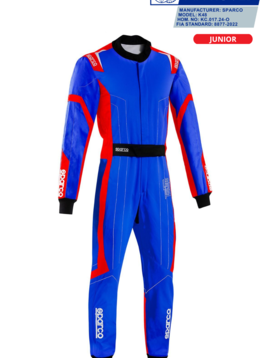 Sparco Thunder Advanced Overall Blau Rot für Kinder
