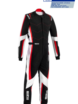 Sparco Kerb Advanced Overall Zwart Rood