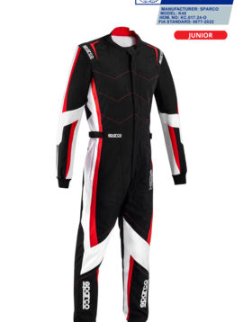 Sparco Kerb Advanced Overall Zwart Rood Junior