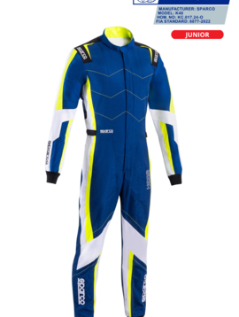 Sparco Kerb Advanced Overall Blauw Geel Junior