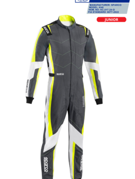 Sparco Kerb Advanced Overall Grijs Geel Junior
