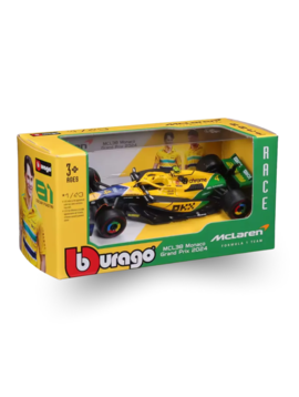 Ayrton Senna Modèle Réduit 1:43 Bburago Senna MCL38 Racing Lando Norris 2024
