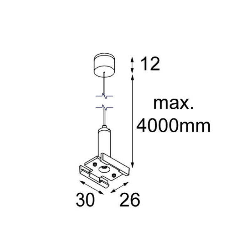 Modular Modular Pista track 48V ophangkabel