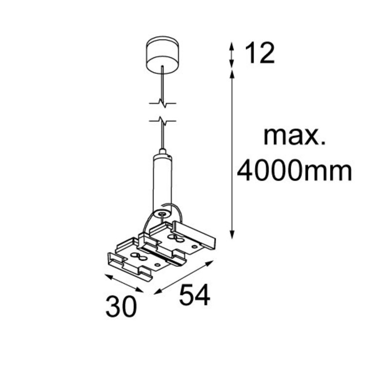Modular Modular Pista track 48V ophangkabel