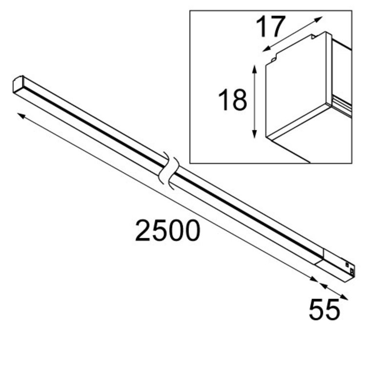 Modular Modular Linear 2500mm Pista Track