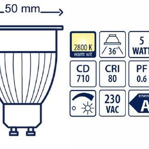 Lucente Camita Led lichtbron GU10 5W dimbaar