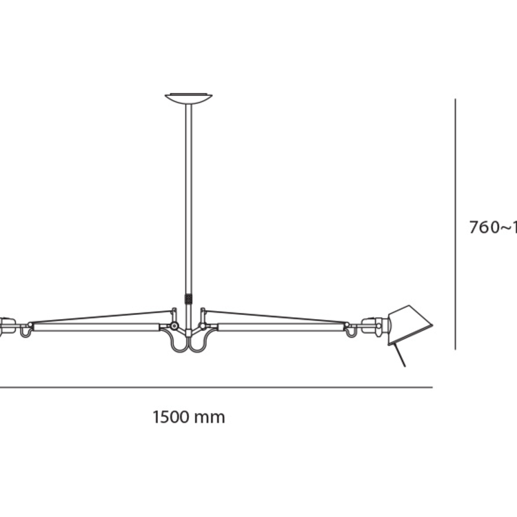 Artemide Artemide Tolomeo Due Bracci plafondlamp