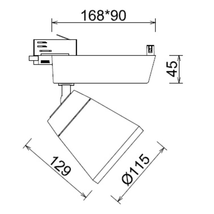 Lucente Loki railspot 1100Lm zwart