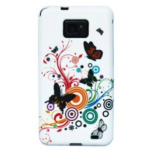 Pattern Soft Case Galaxy SII Vlinders Wit