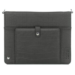 Mobiparts Multifunctionele Lederen Case iPad 2 Crocodile Zwart