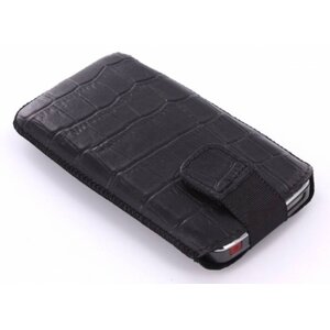 Mobiparts Croco Pouch Maat M Zwart