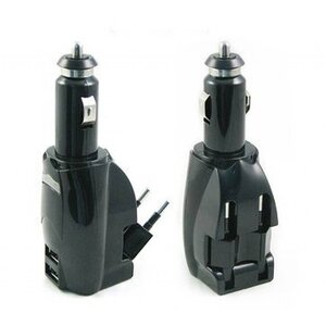 Mobiparts Auto- en Thuislader 2x USB Zwart