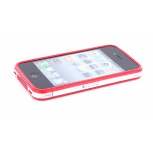 Mobiparts Bumper iPhone 4/4S Rood/Transparant