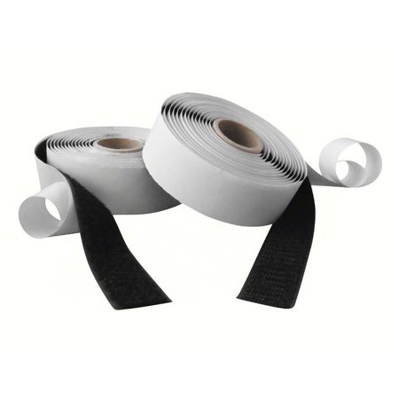 DynaLok Klittenband zelfklevend (haak- & lusband), 25 mm., zwart, binnengebruik