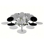 Schroefbare haakband rondjes, 45 mm. diameter in zwart en wit
