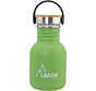 RVS fles Basic Steel Bottle 350ml ,Bamboo S/S Cap - Groen