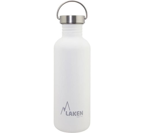 Laken RVS fles Basic Steel Bottle 1L S/S Cap - Wit