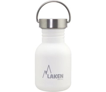 Laken RVS fles Basic Steel Bottle 350ml S/S Cap - Wit