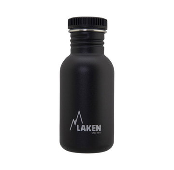 Laken RVS fles Basic Steel Bottle 500ml black Cap - Zwart