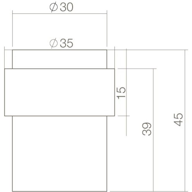 Intersteel Deurstop vloermontage 30mm RVS