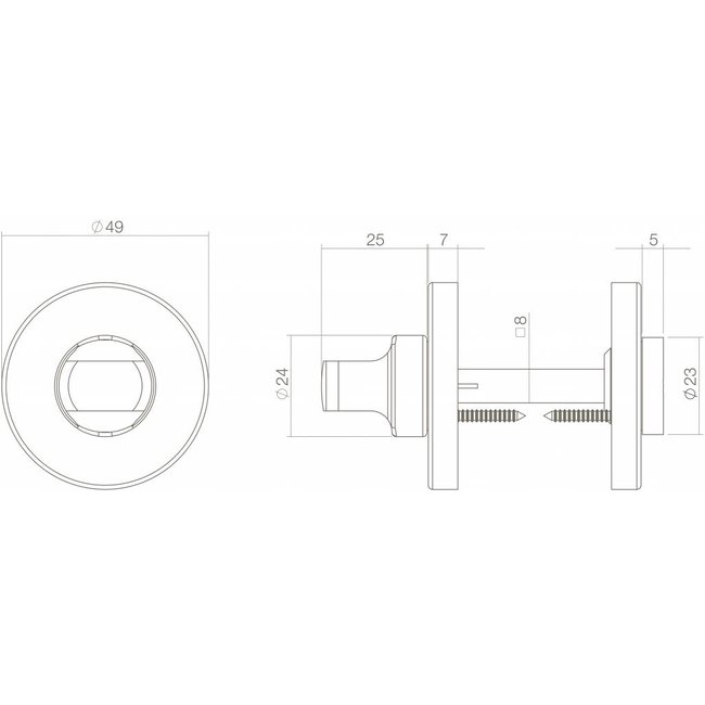 Intersteel Rozet met toilet-/badkamersluiting