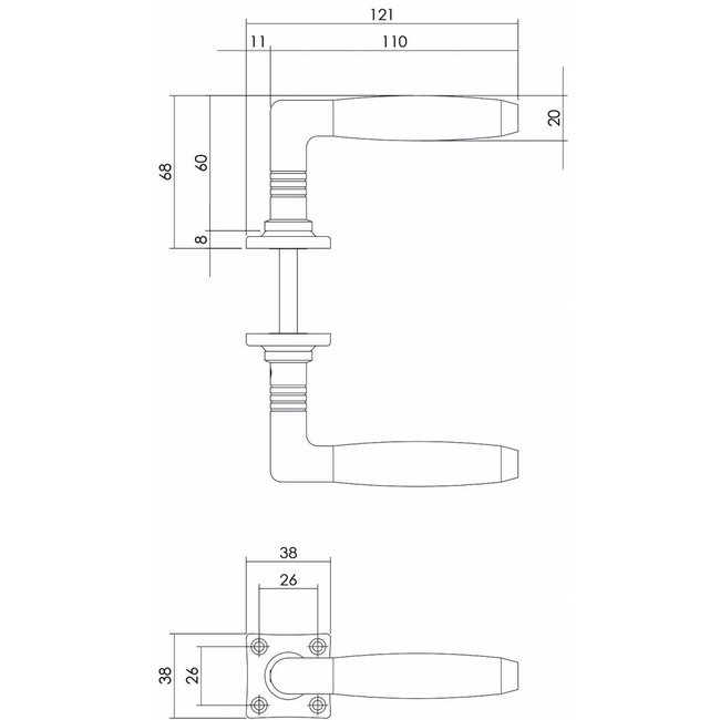 Intersteel Deurkruk Ton nikkel palissander