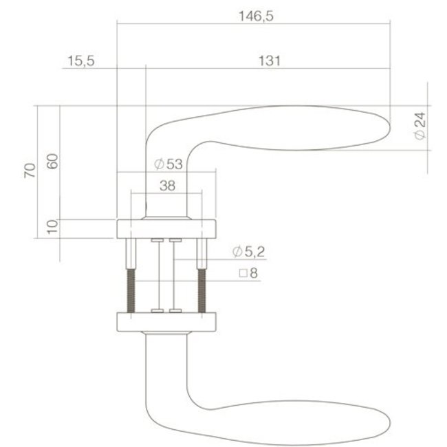 Intersteel Deurkruk Jupiter rond rozet mat zwart