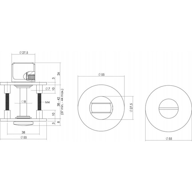Intersteel Magneet rozet rond met toilet-/badkamersluiting