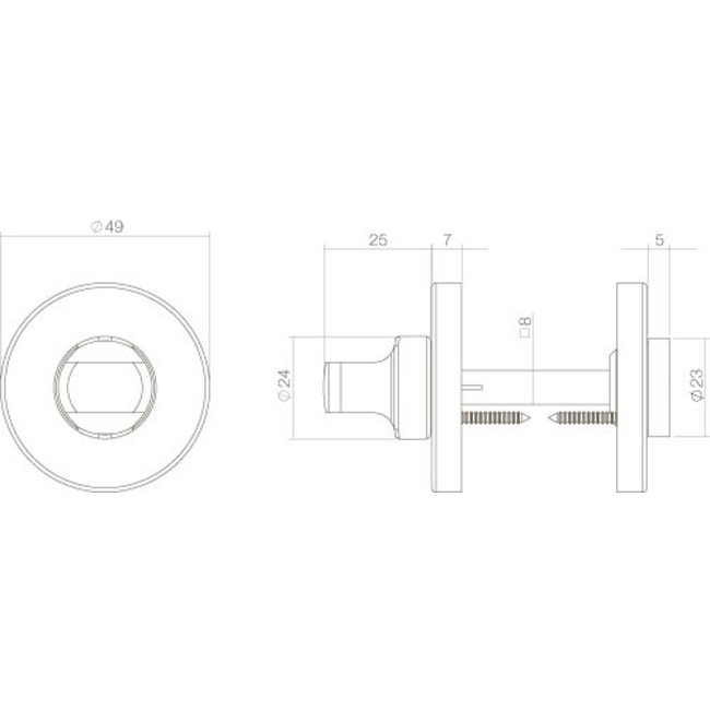 Intersteel Rozet toilet-/badkamersluiting nikkel mat