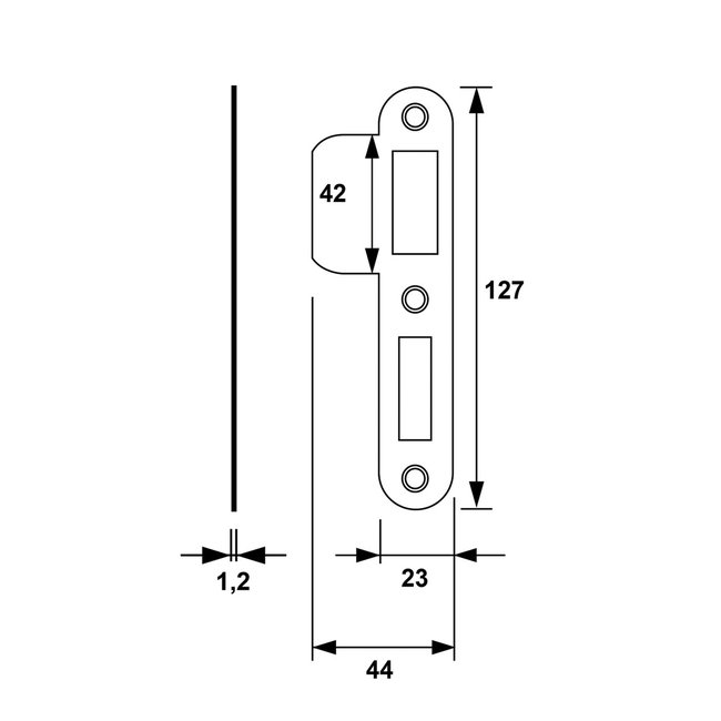 Sluitplaat slot RVS
