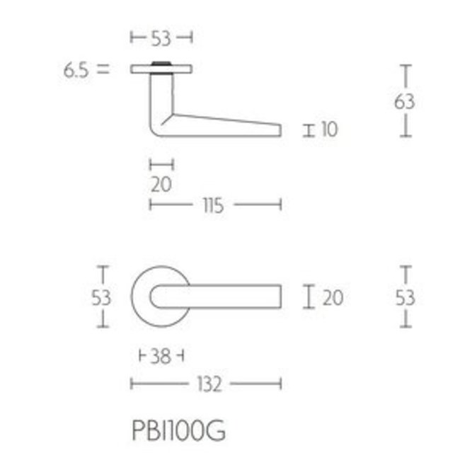 Formani Deurkruk PBI100-G PVD mat zwart