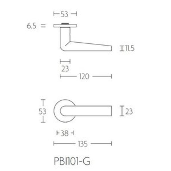 Formani Deurkruk PBI101-G mat RVS
