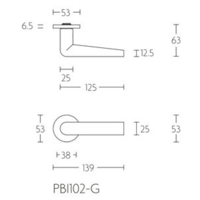 Formani Deurkruk PBI102-G PVD mat zwart