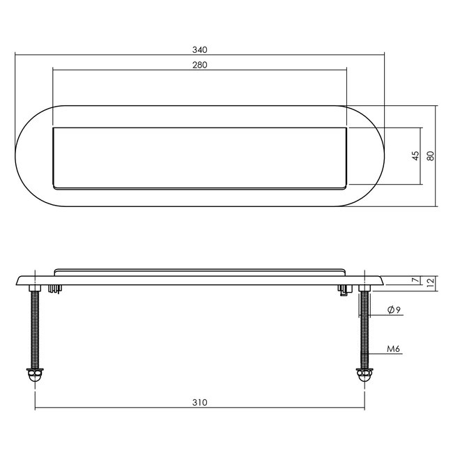 Intersteel Voordeurset rond rozet zwart
