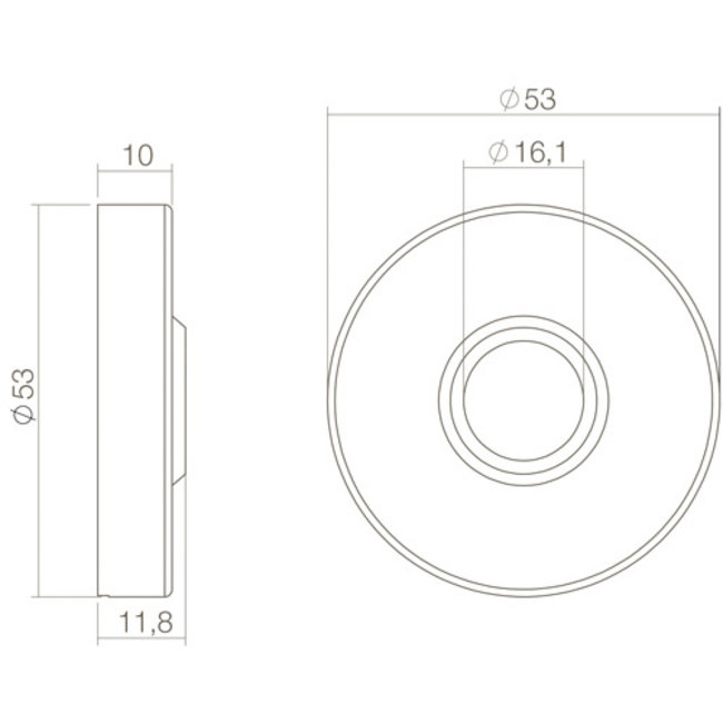 Intersteel Basis voordeurset rond rozet zwart