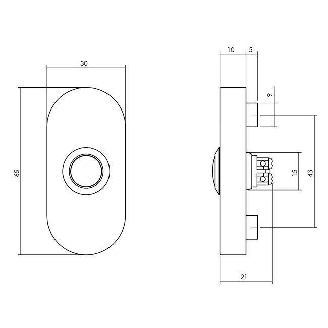 Intersteel Basis voordeurset rond rozet zwart