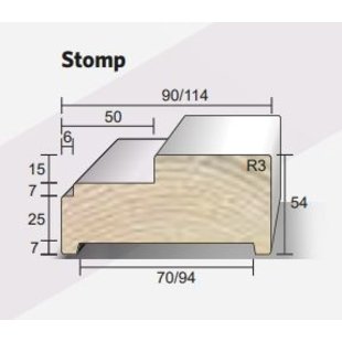 Hardhout kozijn met bovenlicht stomp