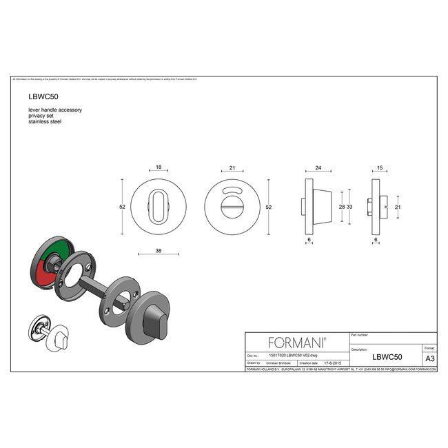 Formani Toiletset Basic LBWC50 gepolijst rvs