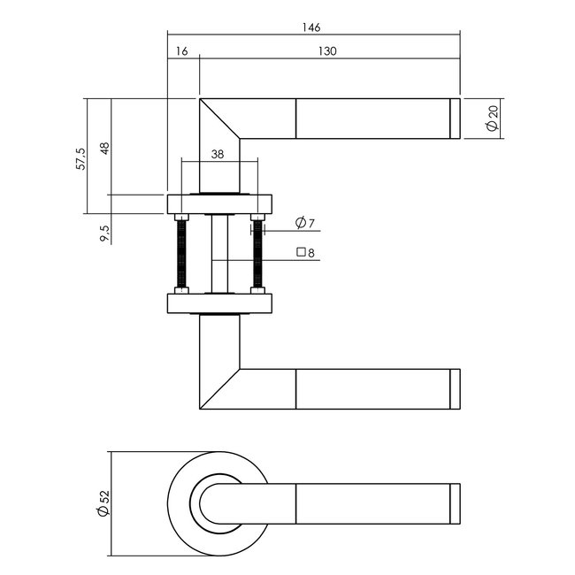 Intersteel Deurkruk Bastian zwart