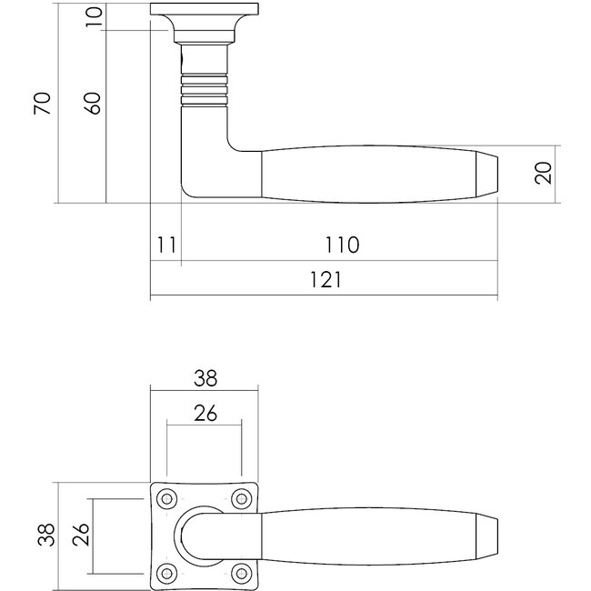 Intersteel Deurkruk Ton mat nikkel vierkant rozet