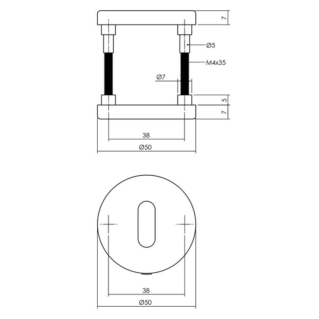 Intersteel Sleutelrozetten grijs