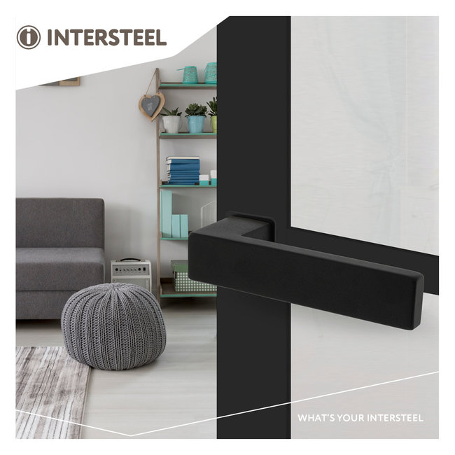Intersteel Deurkruk Amsterdam met minimalistisch rozet zwart